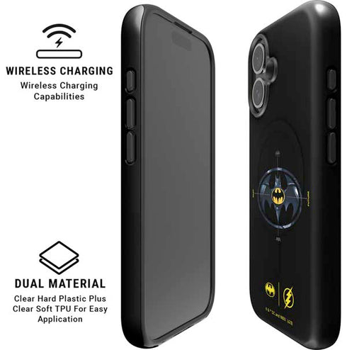 DC Comics The Flash Movie: Batman Multiverse Logos iPhone 16 Plus Magsafe Impact Case